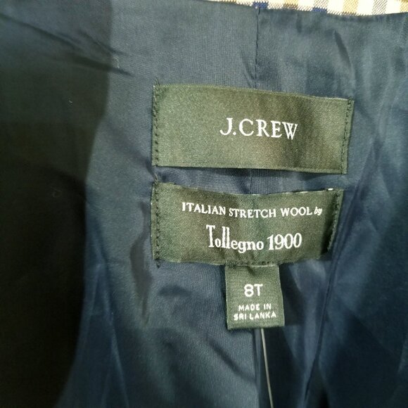 NWT – J Crew Women's Plaid Italian Stretch Wool Blazer – Tollegno 1900 – 8 TALL - Picture 2 of 14